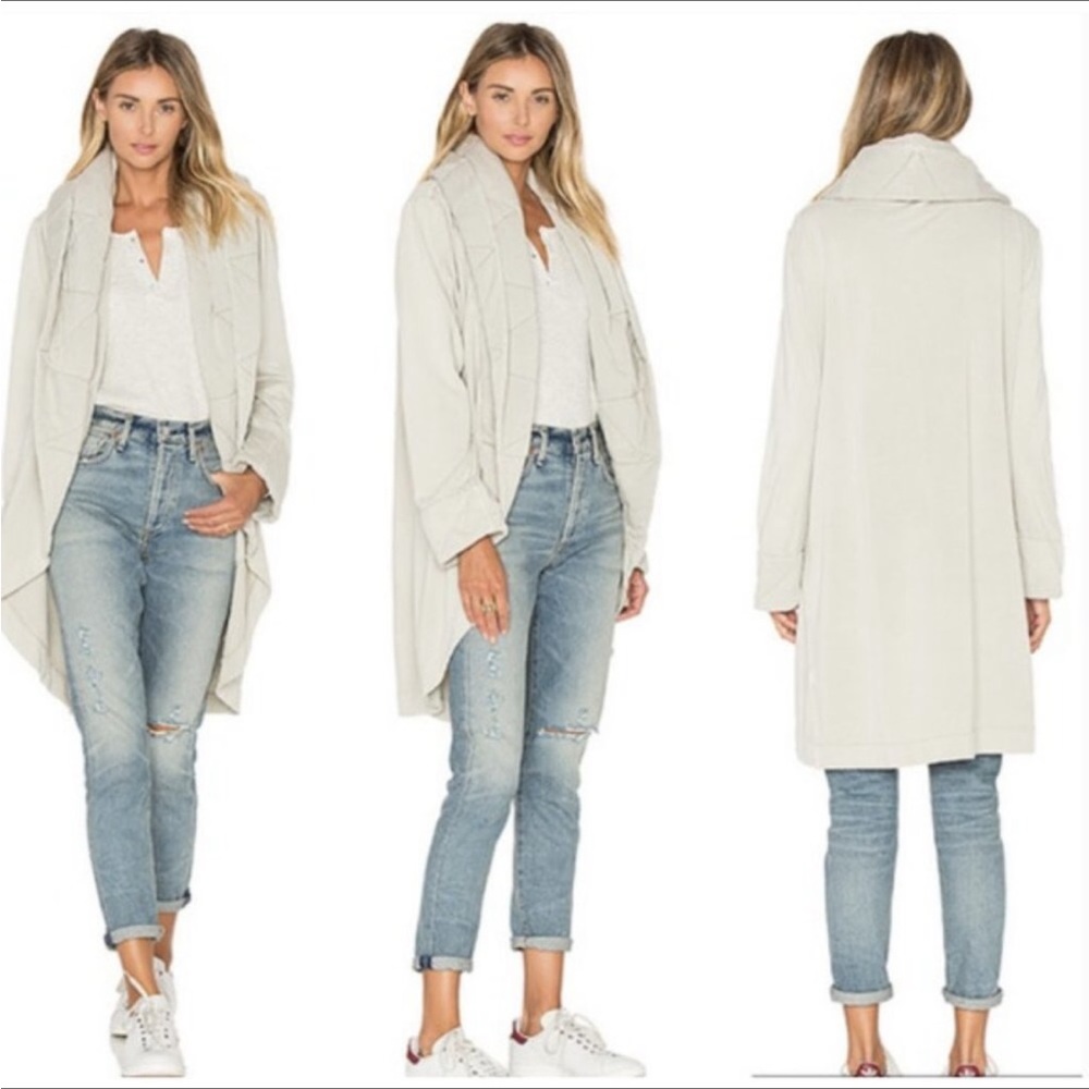 Young fabulous and broke quilted cream cardigan